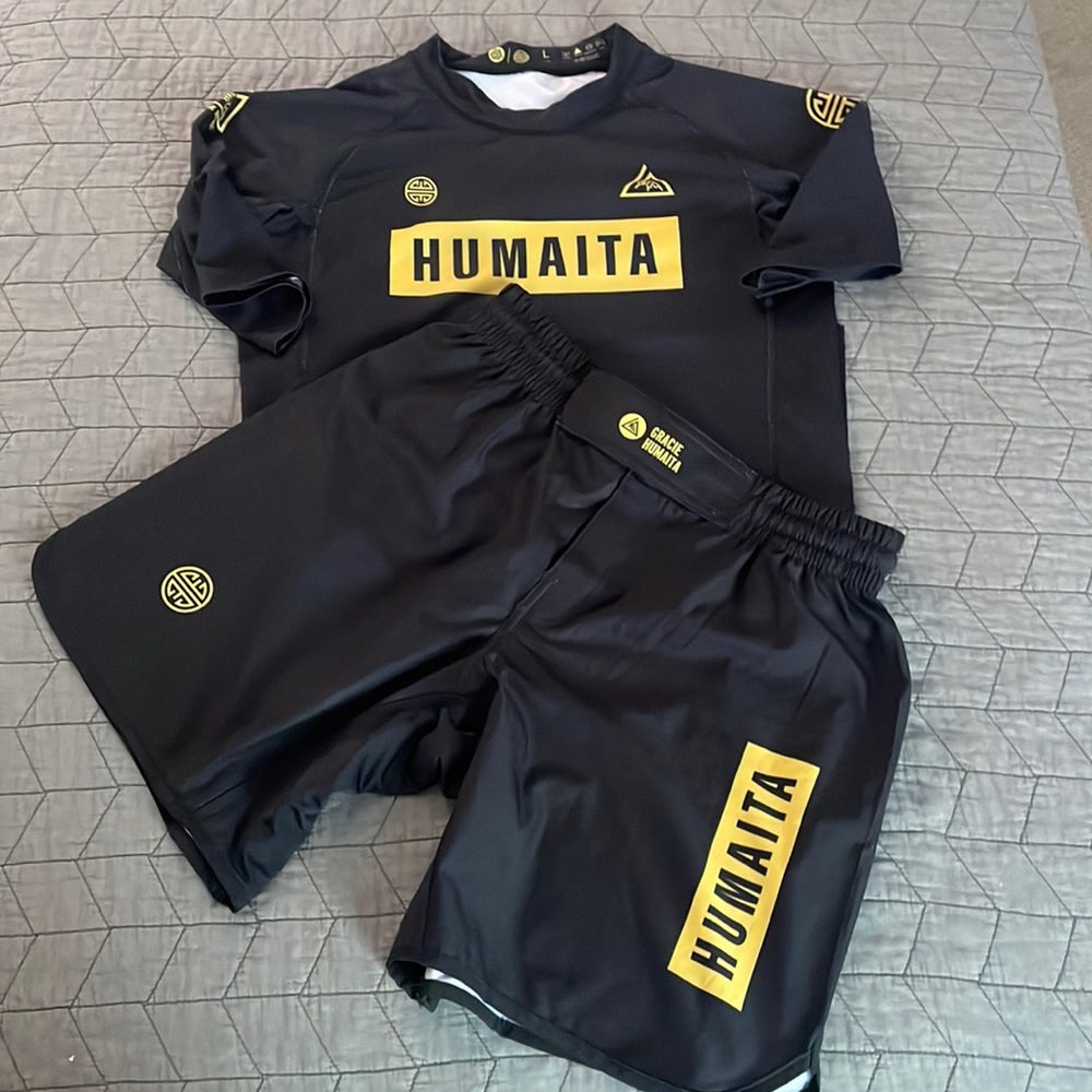 Gracie HUMAITA jiu jitsu rash guard and shorts